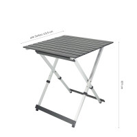 Table de camping pliante en aluminium 63 x 63 cm