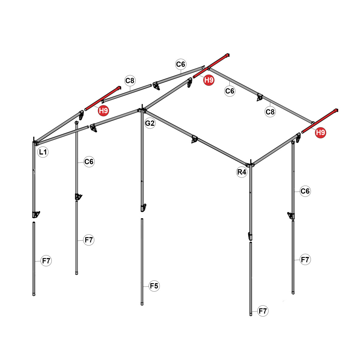 Bastón de repuesto premium para avancé Economy Bastón 9