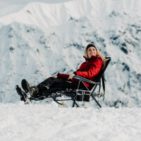 Lounge Campingstuhl tragbar mit Liegefunktion und Fußteil, klappbar