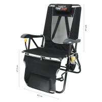 Lounge Campingstuhl tragbar mit Liegefunktion und Fußteil, klappbar