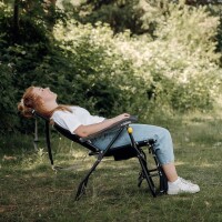Lounge Campingstuhl tragbar mit Liegefunktion und Fußteil, klappbar