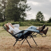 Chaise de camping Relax avec repose-pieds variable