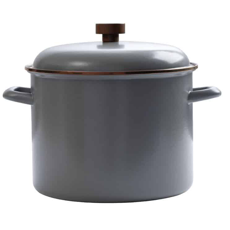 BAREBONES STOCK POT/ENAMEL/SLATE GREY