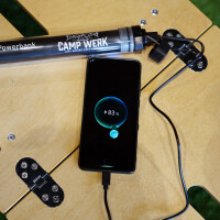 Campwerk Lampada da campeggio LED RGB con Powerbank IP68