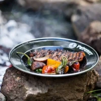 Petromax Assiette en émail noire 2 pièces