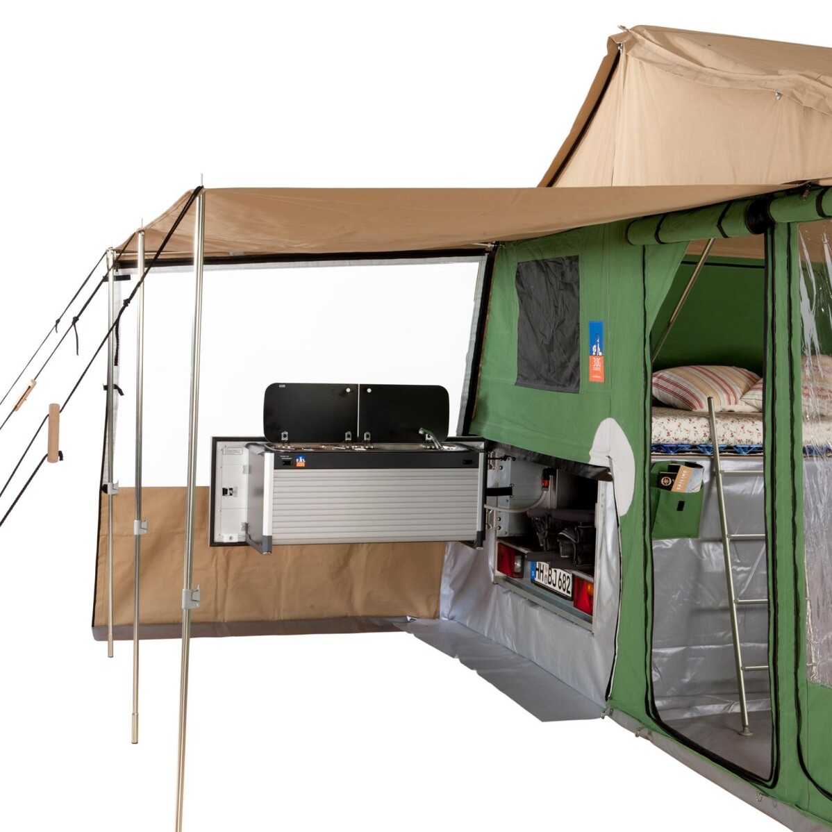 Küchenerker mit Sonnensegel - edelstahl  - UMBER