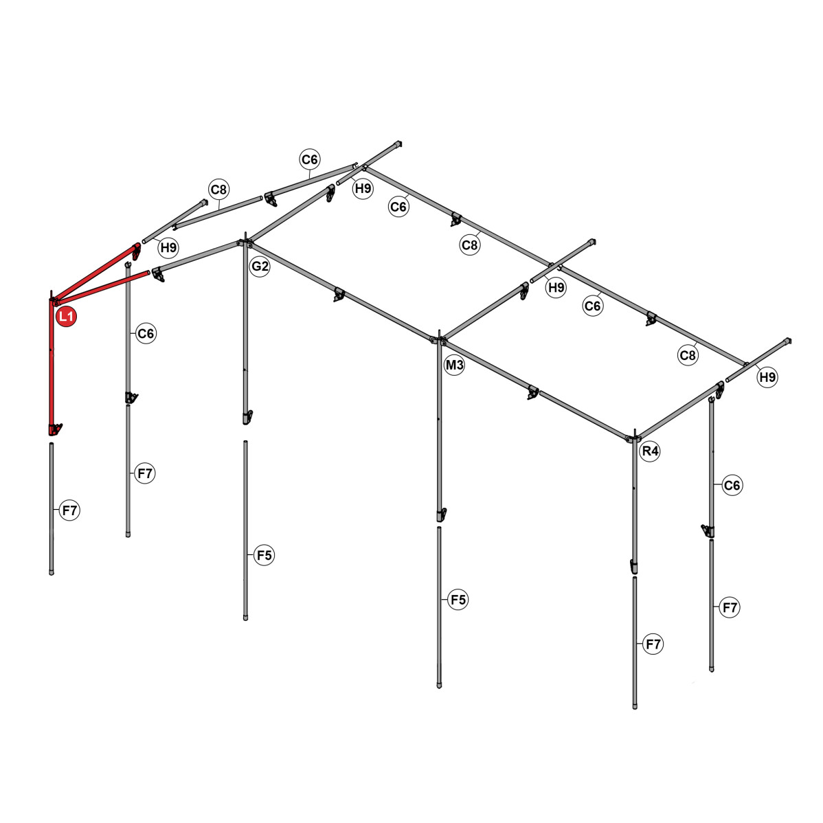 Bastón de repuesto Premium para anexo Family L1 -SHA-