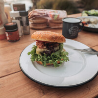 CAMPWERK Emaille Teller flach